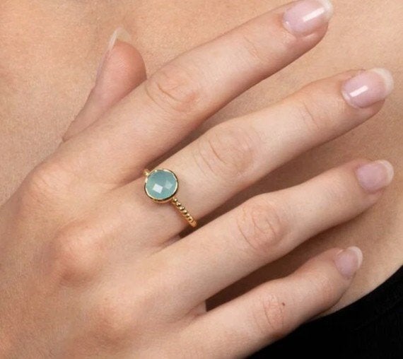 Bague Femme Onyx Vert Taille 58 – Tendance – Bijou Chic, Neuf, Vert, Femme, 20 ou plus grands