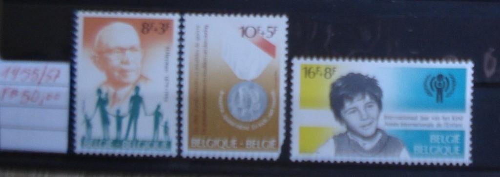 Belgique 1955/57 **/mnh, Neuf, Non oblitéré, Gomme originale, Envoi