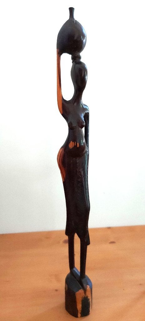 statuette bois 10 15 cm, Antiquités & Art, Bois, Fait main, Moins de 20 cm, Enlèvement