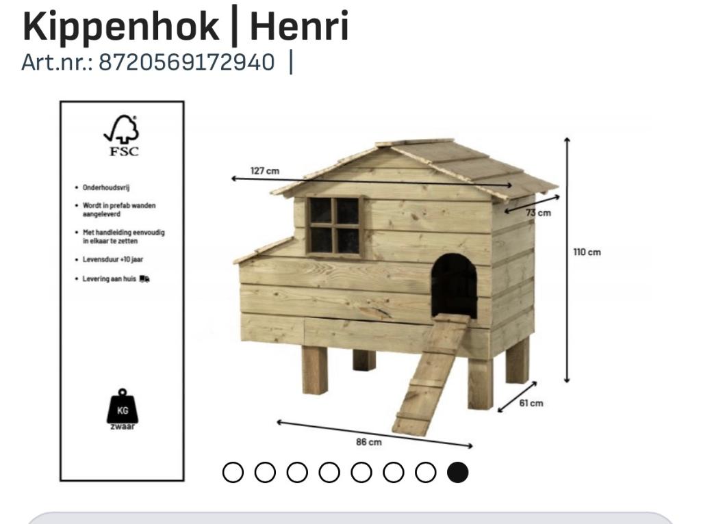 Kippenhok Henri van Glorenza, Dieren en Toebehoren, Pluimvee | Toebehoren, Nieuw, Kippenhok of Kippenren, Ophalen