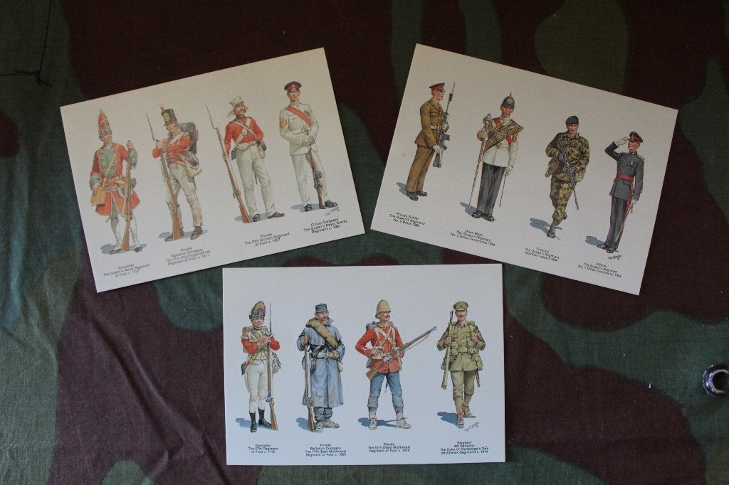 3 Britse militaire postkaarten, Verzamelen, Verzenden, Landmacht, Overige typen