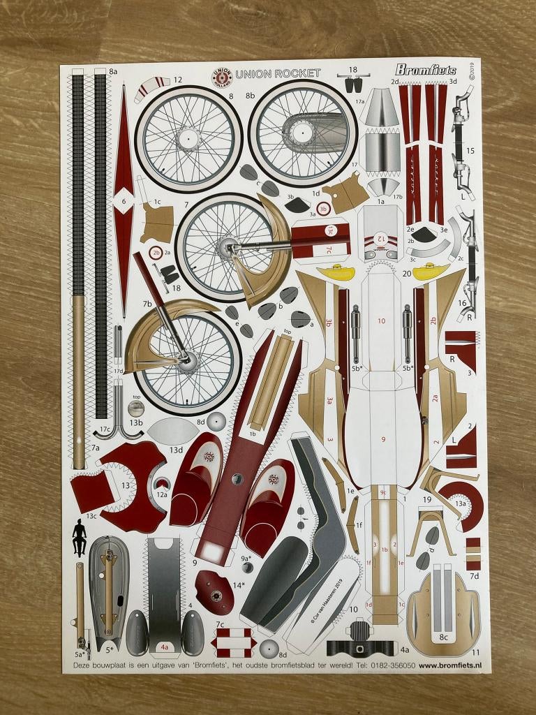 Bouwplaat UNION Rocket uitgave BROMFIETS, Fietsen en Brommers, Handleidingen en Instructieboekjes, Nieuw, Verzenden