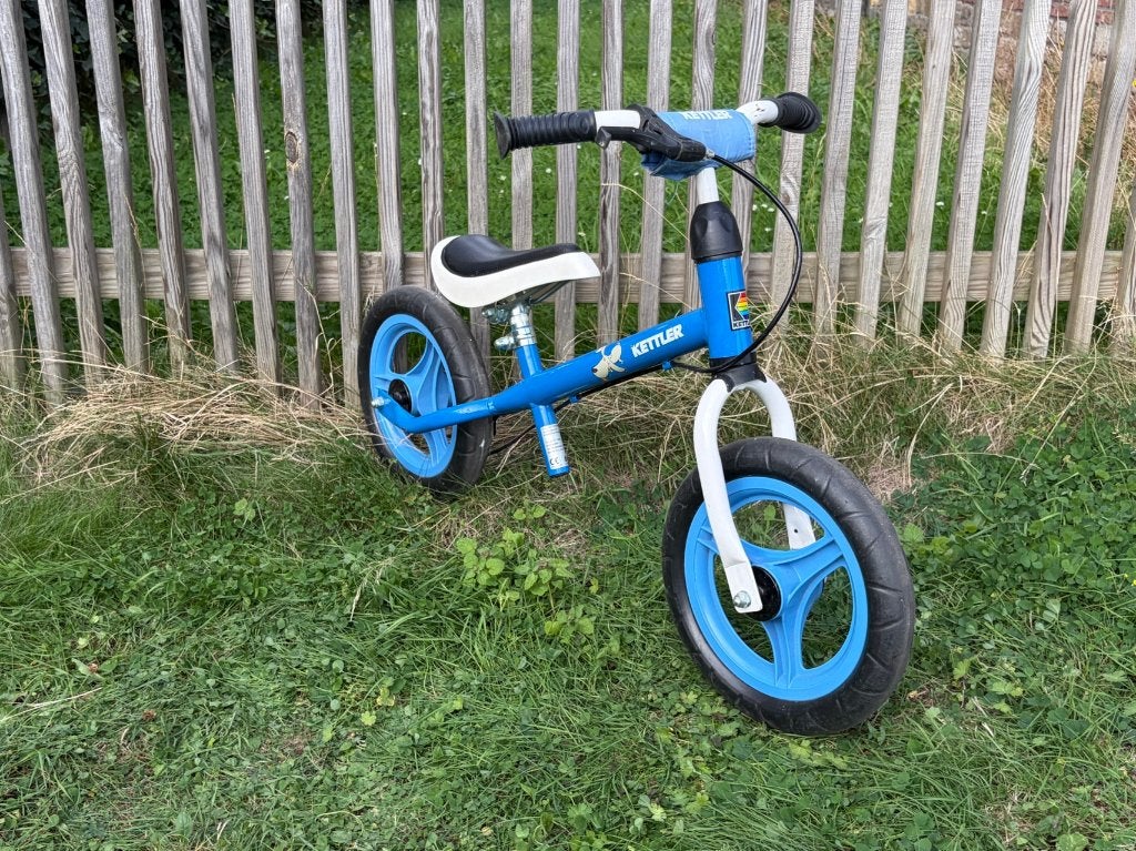 Kettler loopfiets met rem - Blauw / wit (goede staat), Ophalen, Gebruikt, Minder dan 16 inch, Kettler