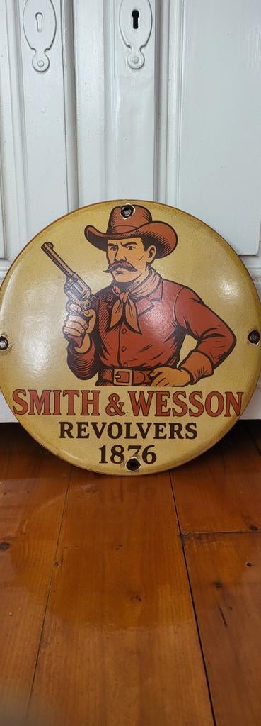 Plaque émaillée des revolvers Smith & Wesson 1876, Enlèvement ou Envoi