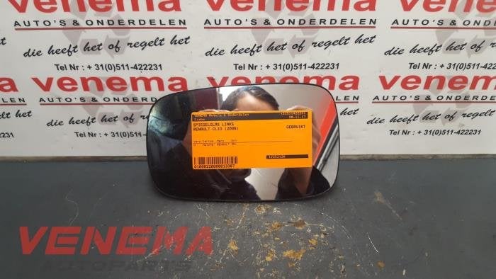 Glace rétroviseur gauche d'un Renault Clio, Renault, -, 3 mois de garantie, Utilisé