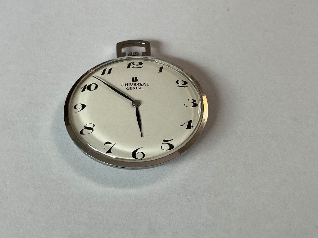 Universal Geneve Ultraslim zakhorloge - Pas geserviced, Overige merken, Zakhorloge, Gebruikt, Staal