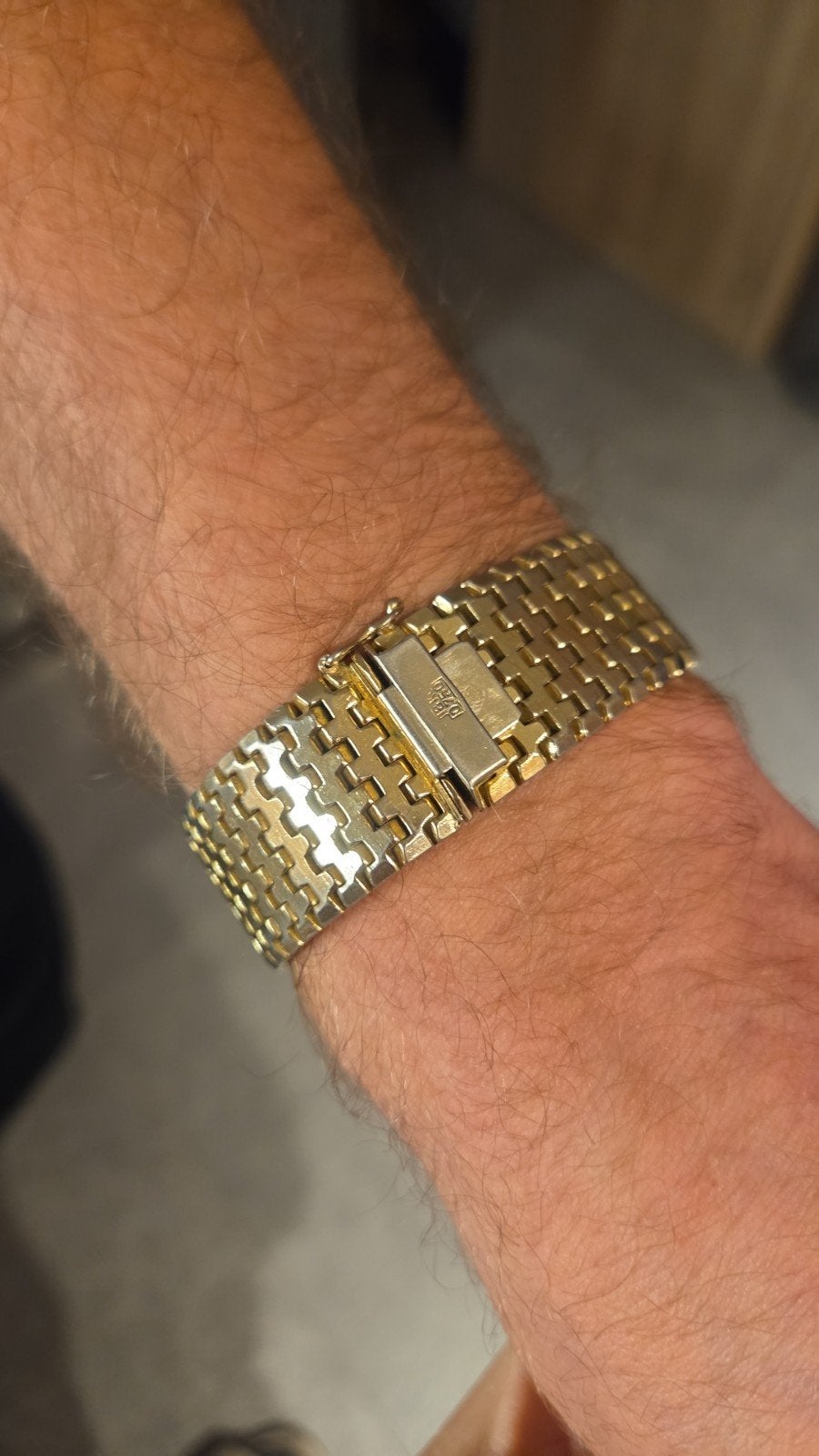 Bracelet lourd estampillé 18K 0,750 maillons de panthère, Enlèvement, Utilisé
