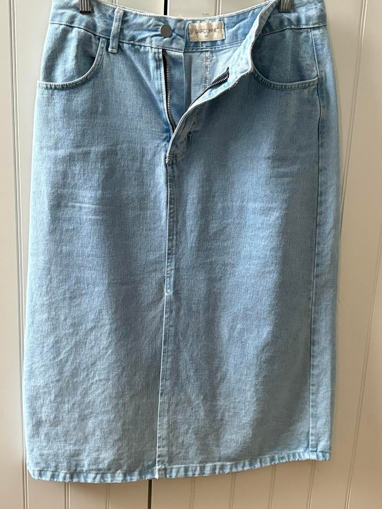 Jeans rok, Blauw, Zo goed als nieuw, Onder de knie, Ophalen