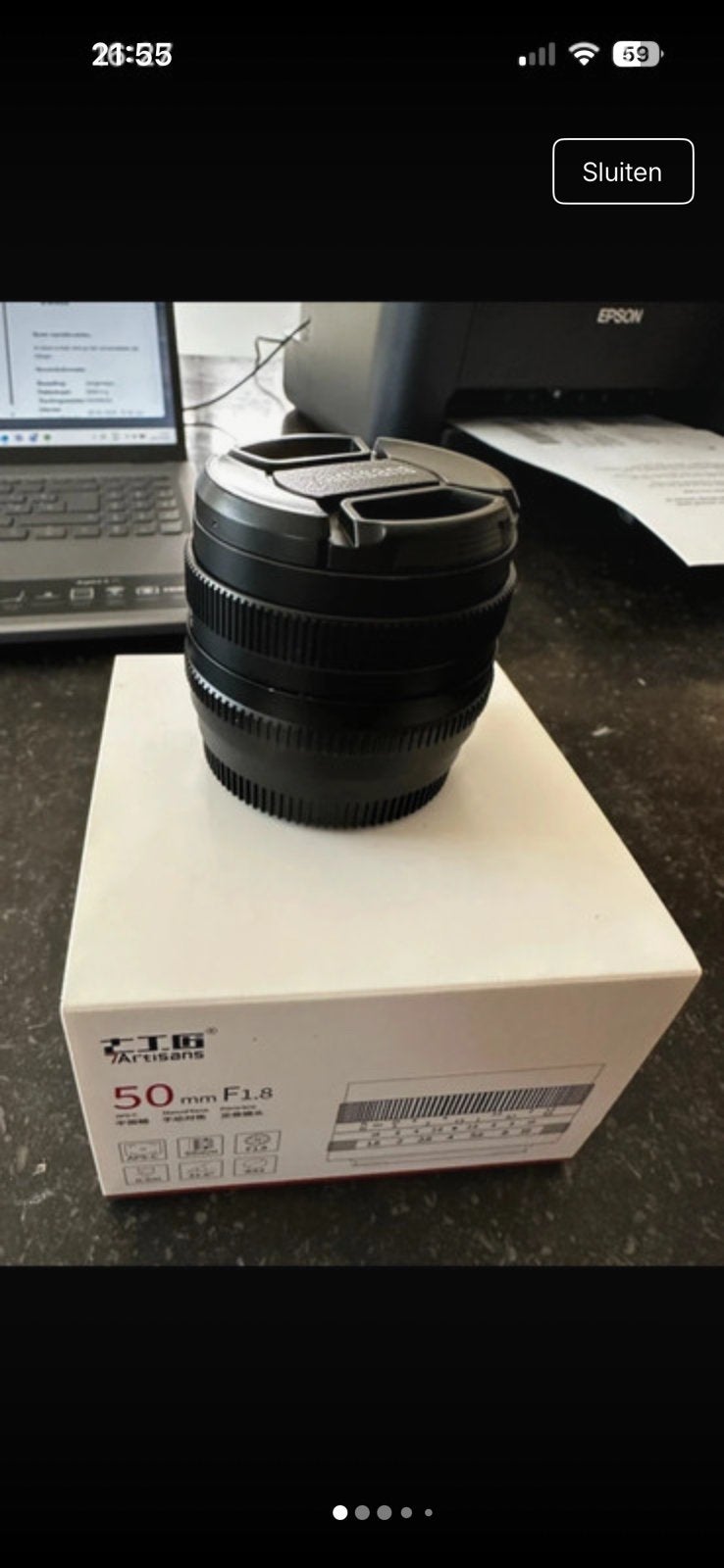 Camera lens, Ophalen, Zo goed als nieuw