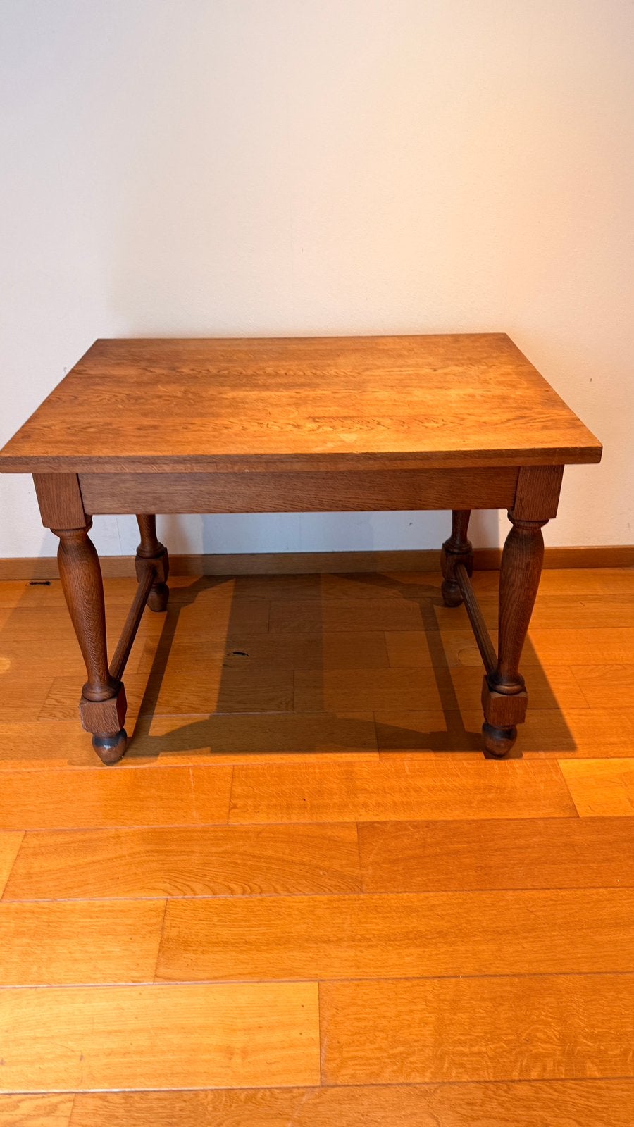 Massief eiken tafel met gedraaide poten – vintage, Antiek en Kunst, Ophalen