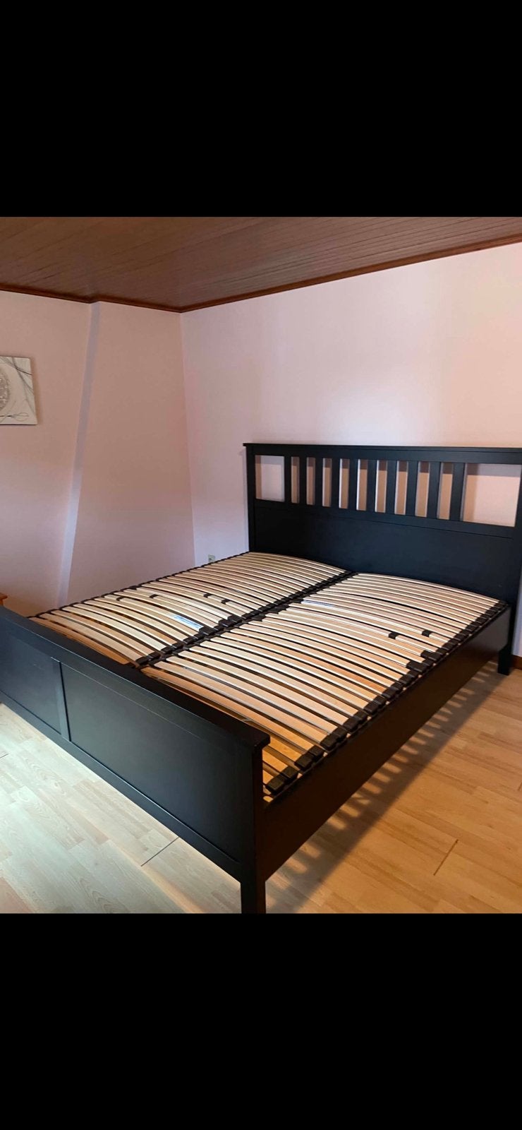 Lit ikea Hemnes noir 180x200cm, Enlèvement, Neuf, Deux personnes, Noir