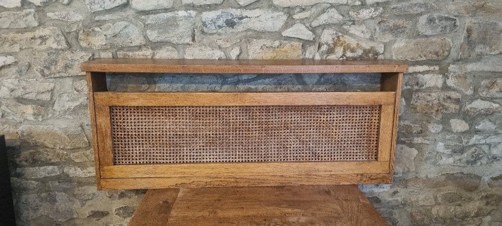 Mooie eikenhouten radiatorhoes met rieten, Ophalen, Radiator