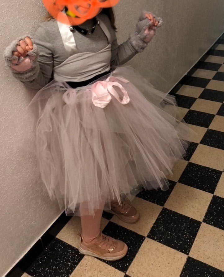 Halloween carnaval jurk met voile + muizenoortjes+staart, Ophalen of Verzenden, Zo goed als nieuw, Meisje