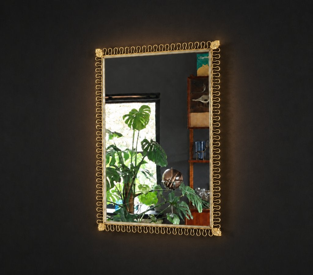 Vintage Belgian Wall Mirror in the Style of Josef Frank 70s, Enlèvement, Comme neuf, Rectangulaire