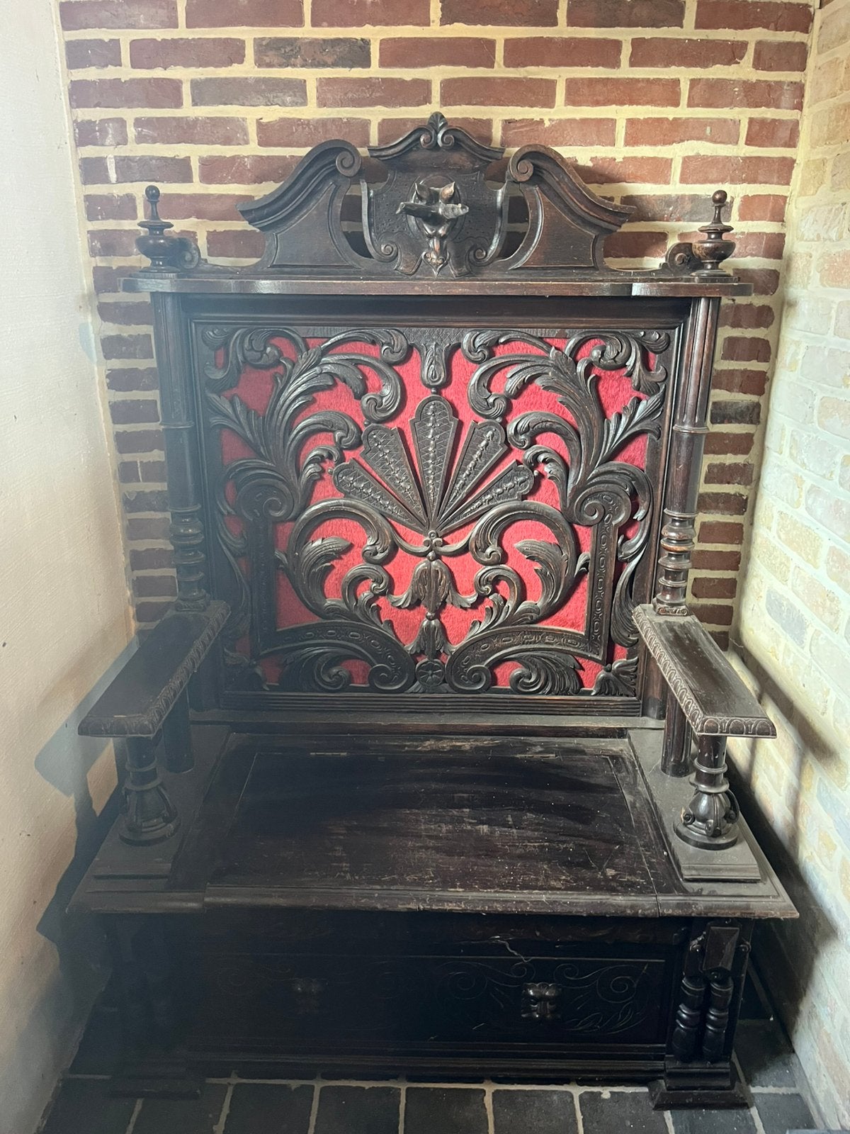 Antieke houten opbergbank, Antiek en Kunst, Ophalen