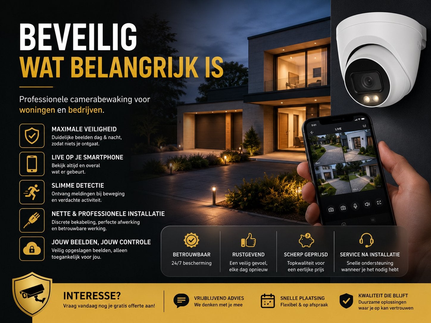 Camerabewaking|Woningen&Bedrijven|YA EnergyTech, Audio, Tv en Foto, Videobewaking, Ophalen, Zo goed als nieuw
