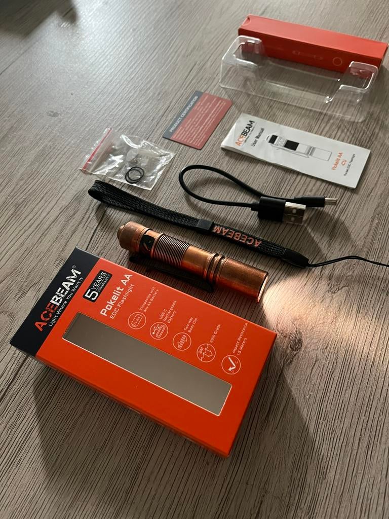 Acebeam Pokelit AA cuivre - Lampe de poche professionnelle, Enlèvement ou Envoi, Neuf