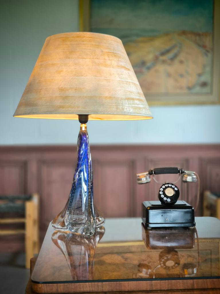 Lampe de table avec pied crystal de la Manufacture de Boussu, Maison & Meubles, Lampes | Lampes de table, Enlèvement, Utilisé