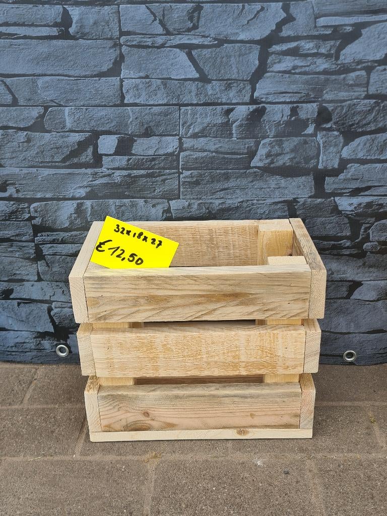 Houten Krat – Compact & Stevig, Huis en Inrichting, Hout, Nieuw, Ophalen of Verzenden, Rijkevorsel