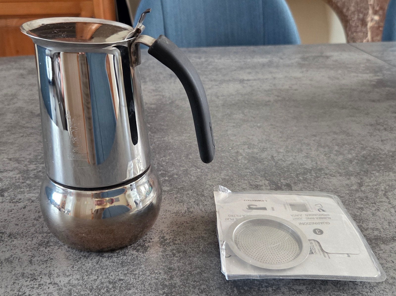 Bialetti Kitty Italiaanse koffiepot in 6P roestvrij staal, Ophalen, Koffiemachine