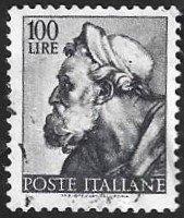 1 Postzegel Italië 1961 Fresco's Michelangelo, Postzegels en Munten, Ophalen of Verzenden, Postfris