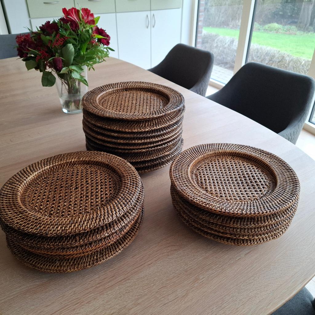 Set rieten onderzetters, Ophalen, Zo goed als nieuw, Bord