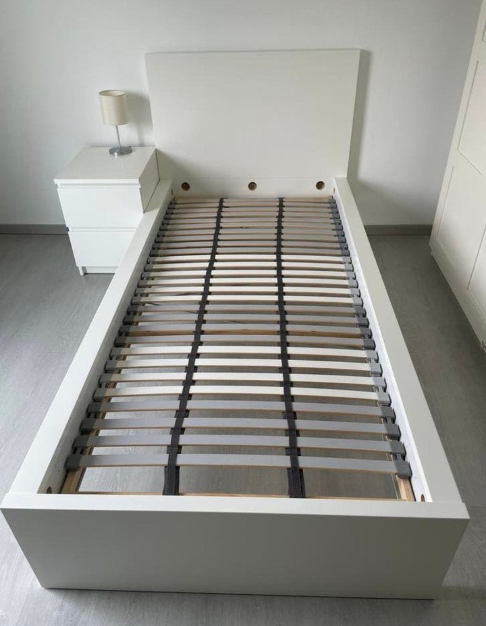 Lit Malm 90x200 blanc, Maison & Meubles, Enlèvement, Comme neuf, Blanc