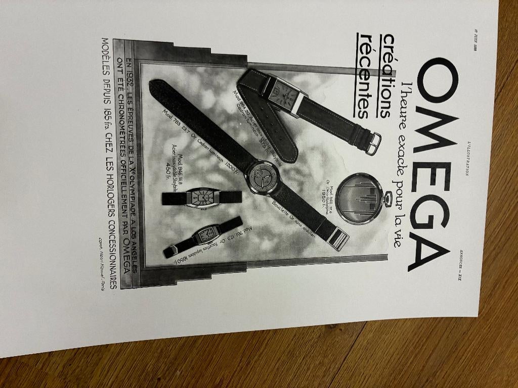 Omega klok reclame,vintage 1930, Verzamelen, Ophalen of Verzenden, Nieuw, Overige typen