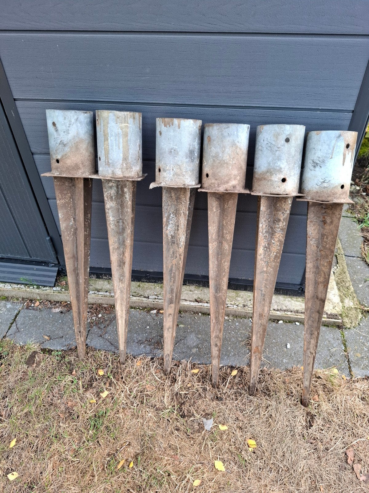 grondankers - grondpennen voor houten palen, 6 stuks, Bricolage & Construction, Quincaillerie & Fixations, Enlèvement, Utilisé