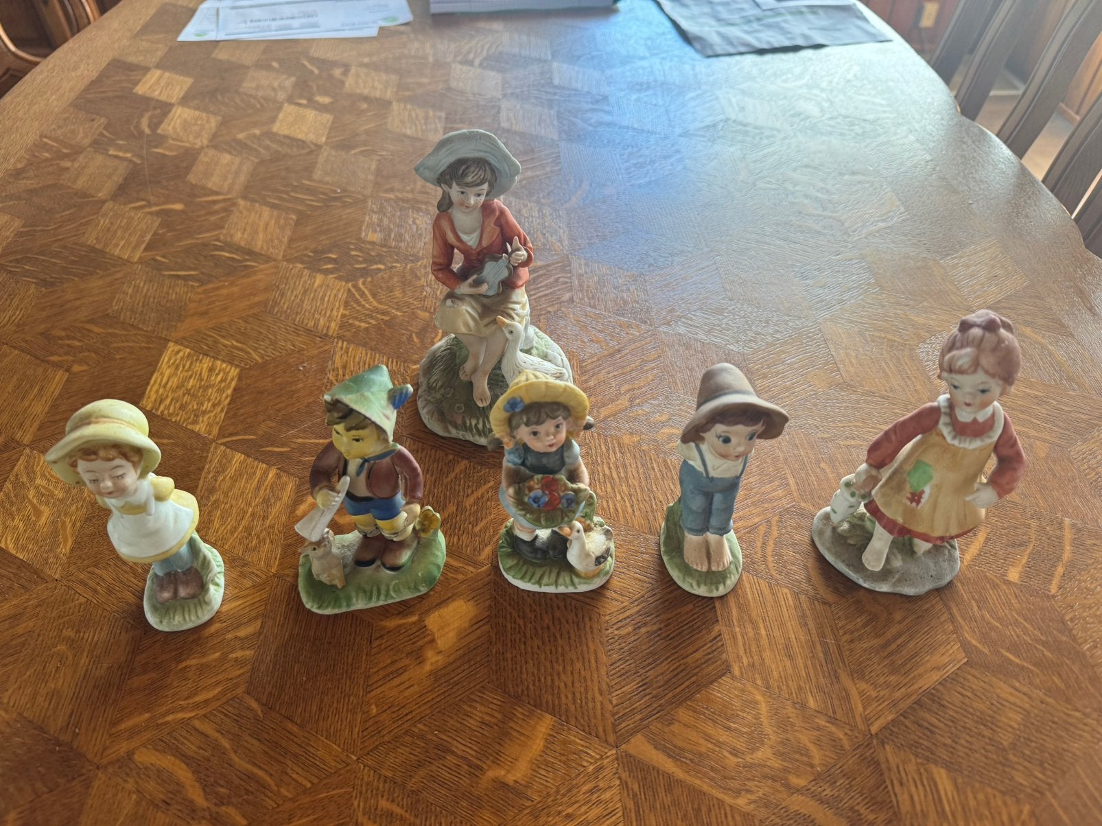 6x Vintage porseleinen beeldjes ,Retro kindjes,Hummel stijl, Verzamelen, Ophalen of Verzenden, Zo goed als nieuw, Hummel