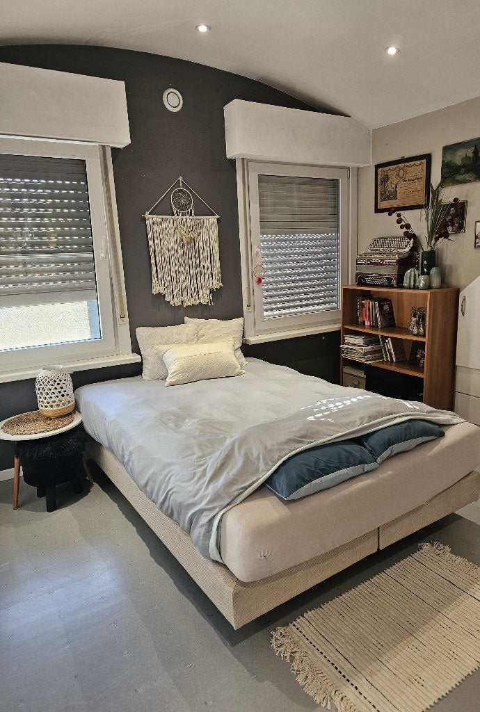 boxspring twijfelaar met matras 140x200 in uitstekende staat, Huis en Inrichting, Ophalen, Gebruikt, Wit, 140 cm