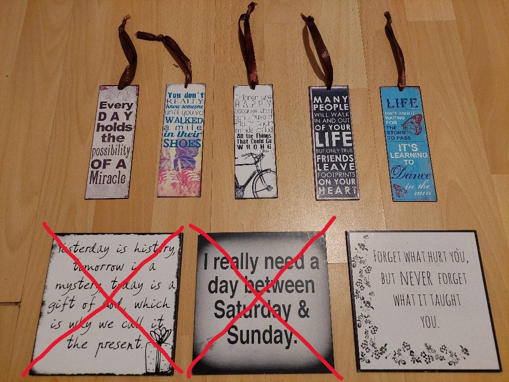 Quotes op hangplaatjes, Ophalen