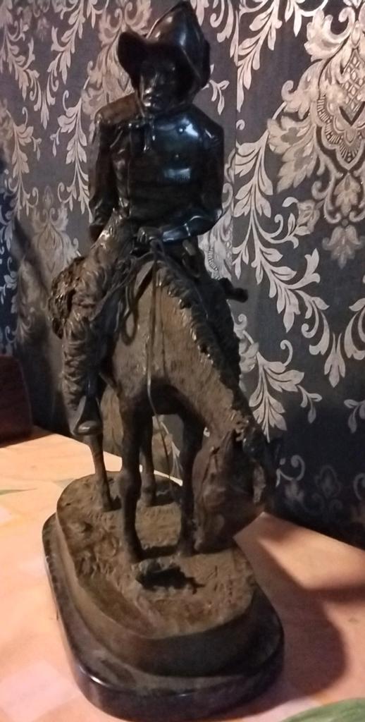 Prachtige Frederick Remington 1920 - 1930 H 59 L 52 foto's K, Ophalen, Brons