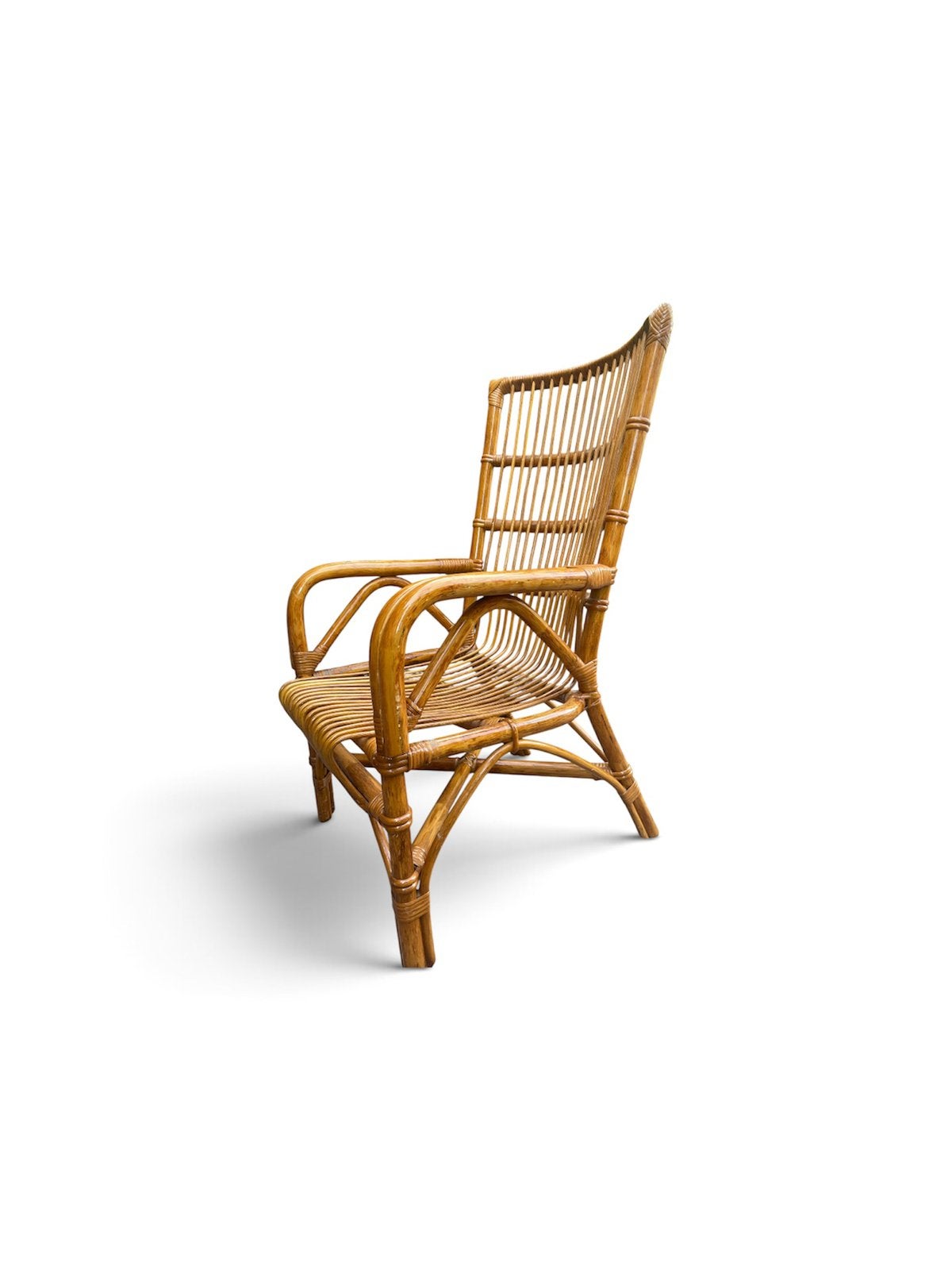 Set van 3 vintage rotan fauteuils – jaren 60 design, Ophalen, Zo goed als nieuw, Drie