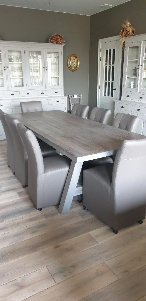 Eettafel, Huis en Inrichting, Ophalen, Teakhout, Zo goed als nieuw, Landelijke stijl