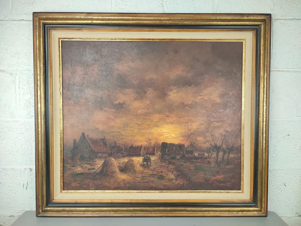 Robert Desmarets - groot schilderij zonsondergang, Ophalen