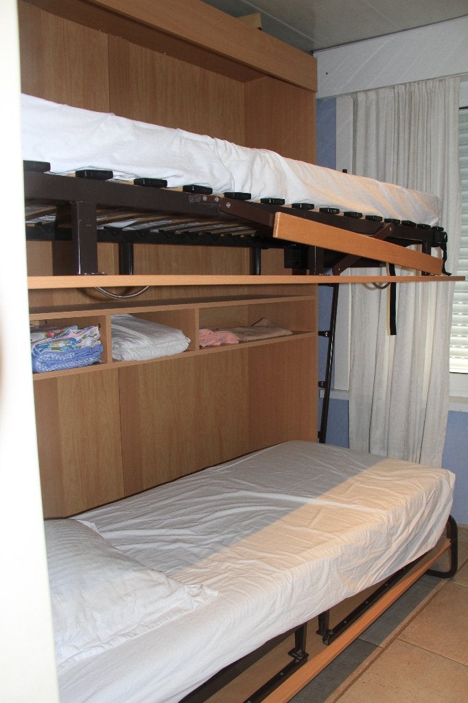 Opklapbaar stapelbed, Ophalen, Stapelbed