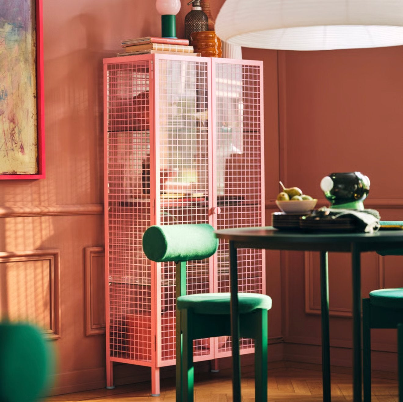 Ikea PS 2026 Vitrinekast, lichtroze, 73x36x160 cm, Neuf, 25 à 50 cm, Verre, 50 à 100 cm