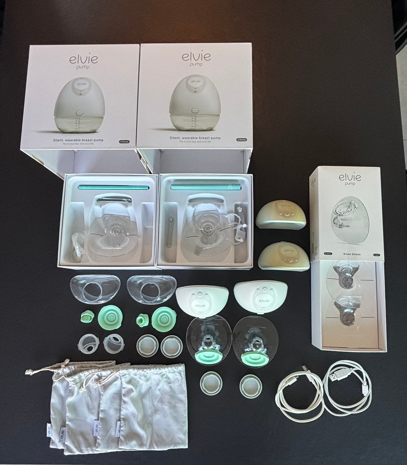 Elvie dubbele borstkolf met accessoires, Ophalen, Borstkolf, Zo goed als nieuw, Elvie