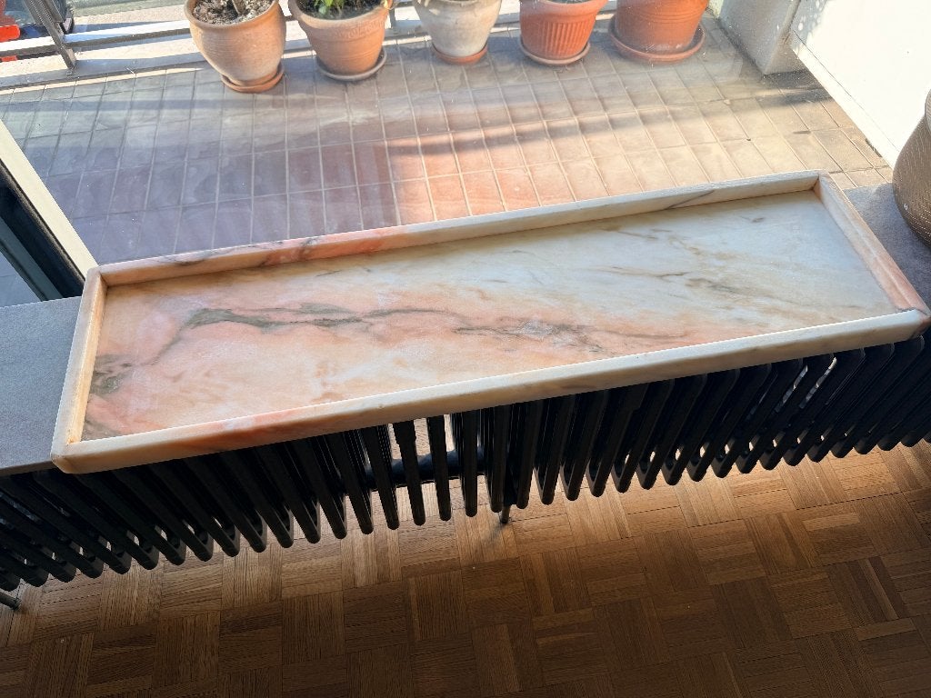 Plateau/plateau de vanité en marbre rose, Avec pieds, Enlèvement, Utilisé, Plateau