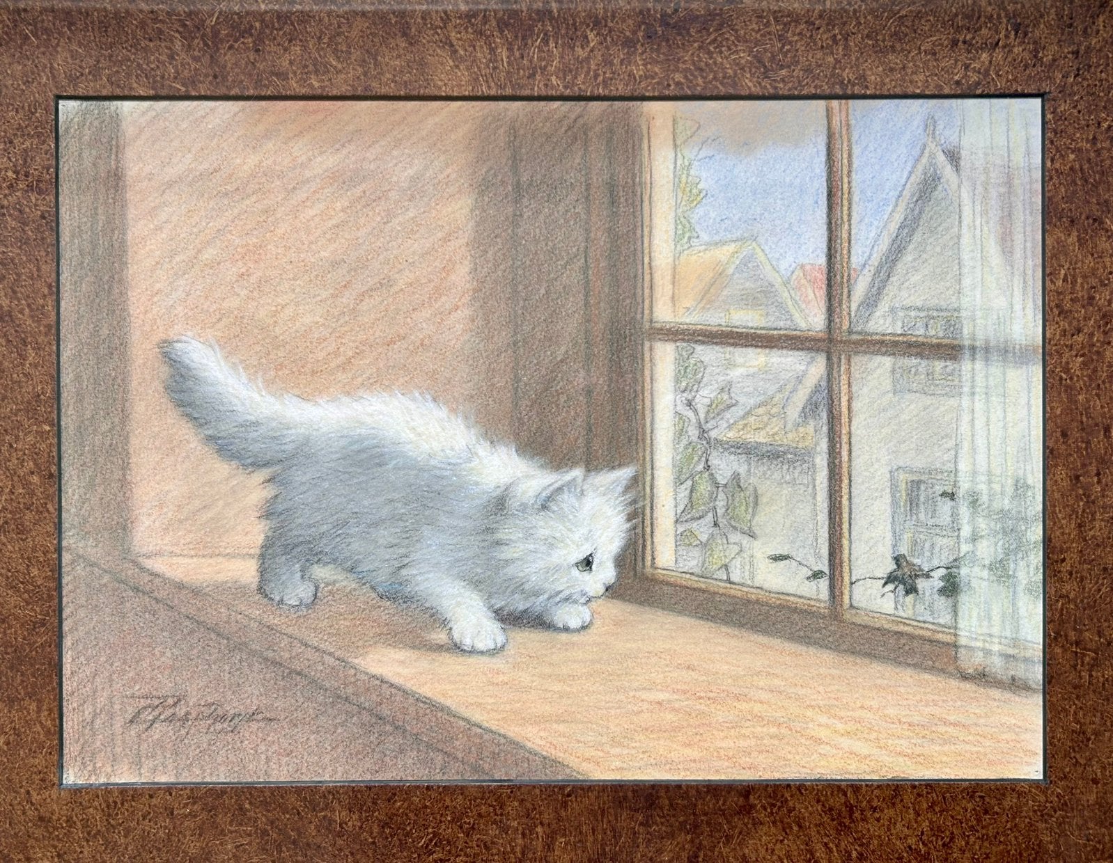 Cornelis Raaphorst 1875-1954 Chaton, Enlèvement ou Envoi, Dessin, Réaliste, Animaux