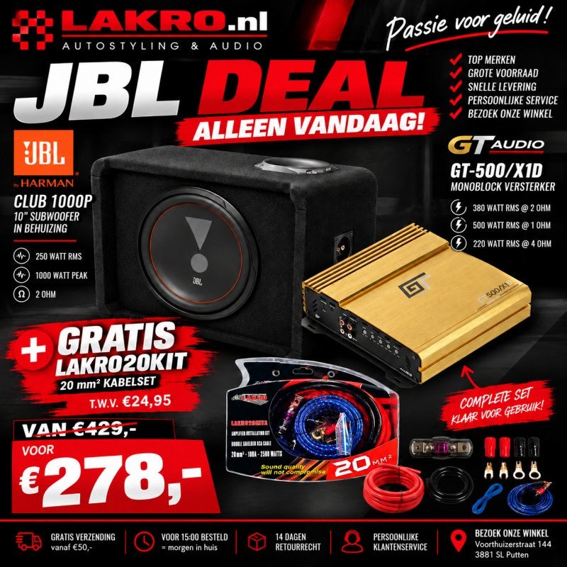 JBL Club 1000P Bass Pack – 10 inch – 250W RMS – GT Audio, Auto diversen
