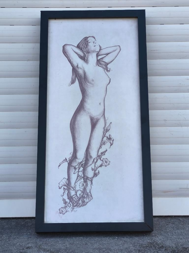Lithographie femme nue signe ben genaux, Enlèvement ou Envoi
