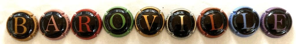 Reeks van 9 champagne capsules BAROVILLE, Ophalen of Verzenden