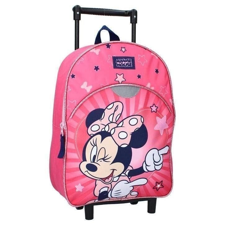 Roze Minnie Mouse Trolley Rugzak - Disney, Handtassen en Accessoires, Overige materialen, Uitschuifbare handgreep, Nieuw, Minder dan 50 cm