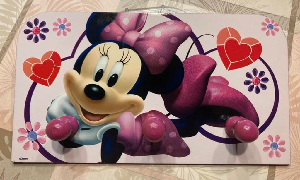 Houten Minnie Mouse  kapstokje 27.5/15.5 cm, Verzamelen, Disney, Ophalen of Verzenden, Overige figuren, Zo goed als nieuw, Overige typen