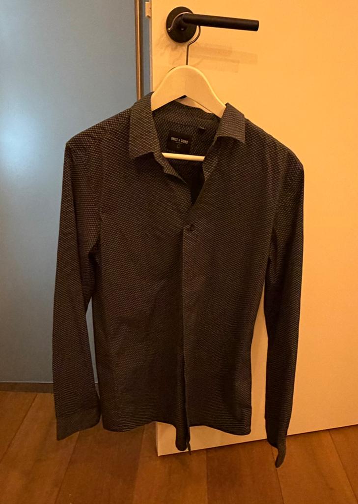 Hemd lange mouwen - Only & Sons - Maat L, Kleding | Heren, Overhemden, Ophalen of Verzenden, Gedragen, Blauw