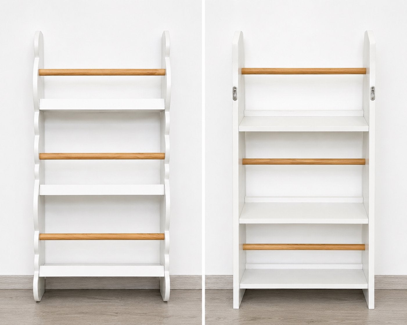Wit houten wandrek / boekenrek – 3 niveau, Ophalen, Zo goed als nieuw