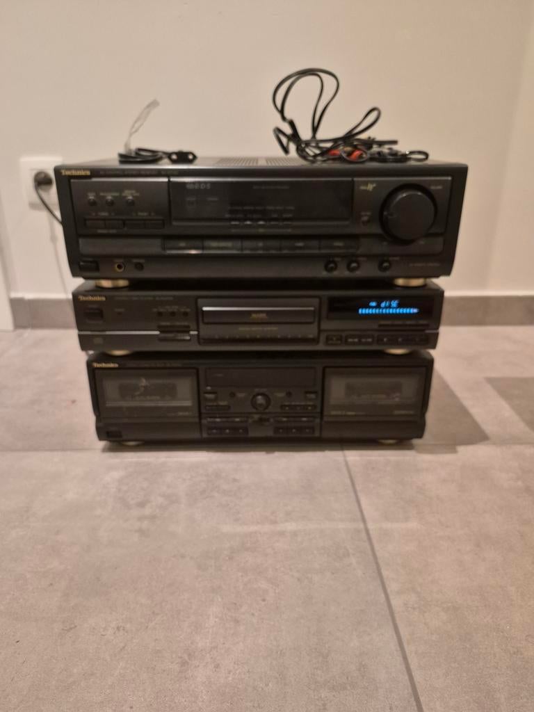 Technics hifi set – versterker + CD speler + dubbel cassette, Gebruikt, Losse componenten, Tuner of Radio, Ophalen