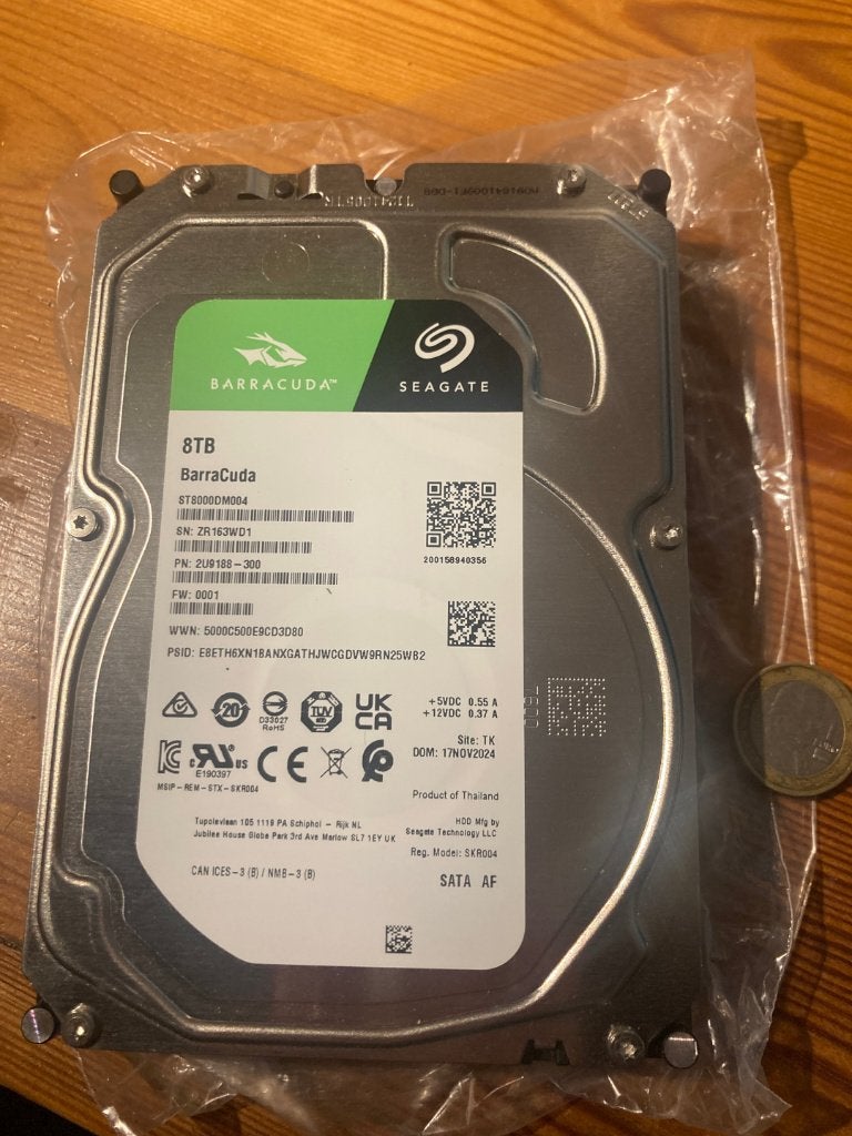 Seagate BarraCuda 8TB SATA 3.5", Computers en Software, Harde schijven, Intern, 8TB, Ophalen of Verzenden, Zo goed als nieuw